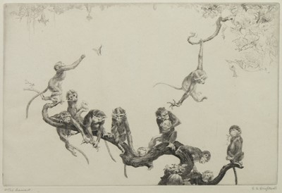 Lot 508 - THE DANSANT, A DRYPOINT ETCHING BY LEONARD ROBERT BRIGHTWELL