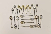 Lot 586 - TWO SETS OF SIX SILVER COFFEE SPOONS including...