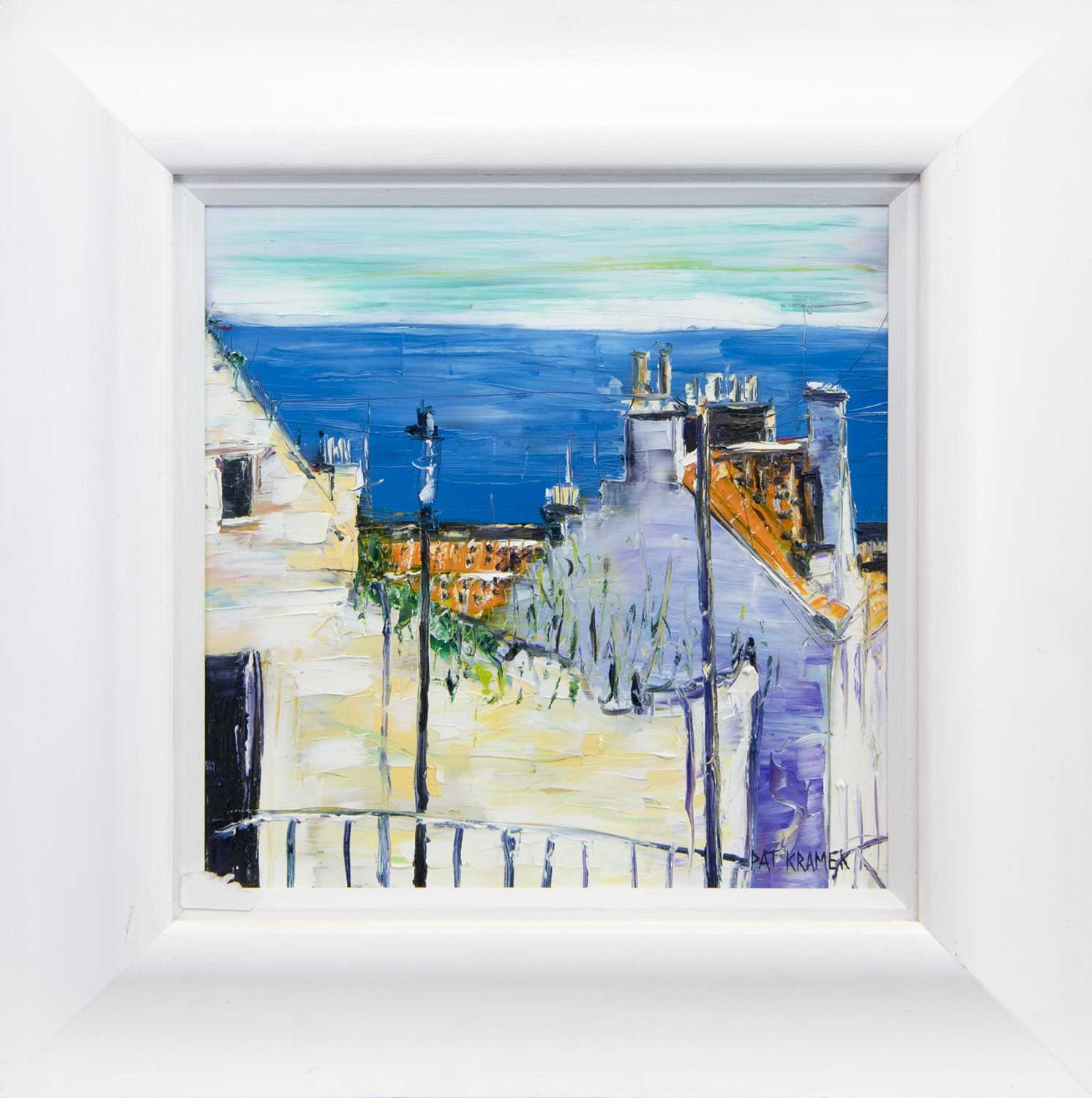 Lot 611 - COASTAL TOWN, AN OIL BY PAT KRAMEK