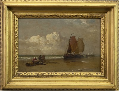Lot 452 - MOORED BOATS, AN OIL