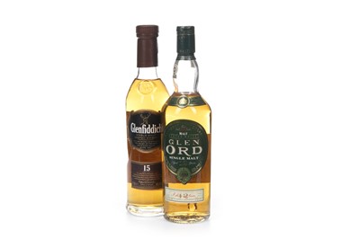 Lot 351 - QUARTER BOTTLES OF GLENFIDDICH 15 YEARS OLD AND GLEN ORD 12 YEARS OLD