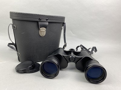 Lot 16 - A LOT OF TWO PAIRS OF BINOCULARS ALONG WITH CAMERAS
