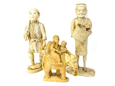 Lot 835 - A LOT OF IVORY CARVINGS