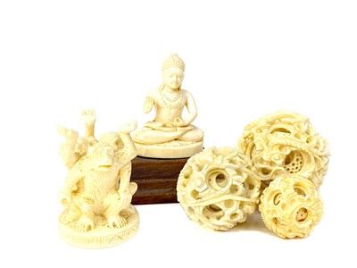 Lot 837 - A LOT OF CHINESE AND OTHER IVORY CARVINGS