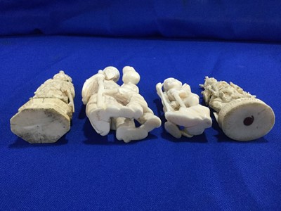 Lot 838 - A LOT OF FIVE CHINESE IVORY CARVINGS