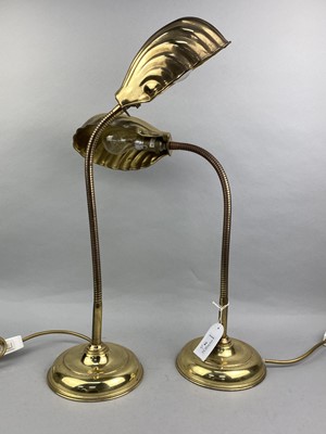 Lot 79 - A LOT OF TWO BRASS DESK LAMPS