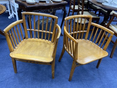 Lot 90 - A PAIR OF SPINDLE BACKED ARMCHAIRS