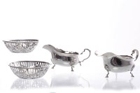 Lot 597 - PAIR OF SILVER SAUCEBOATS maker Adie Brothers...