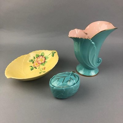 Lot 203 - A LOT OF CARLTON WARE CERAMICS INCLUDING LEAF SHAPED DISHES AND VASES