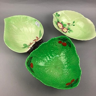Lot 206 - A LOT OF CARLTON WARE CERAMICS INCLUDING LEAF SHAPED DISHES