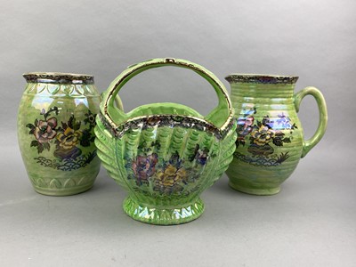 Lot 210 - A LOT OF ROYAL BRADWELL CERAMICS INCLUDING VASES, JUGS AND A FRUIT BASKET