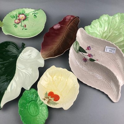 Lot 212 - A LOT OF CARLTON WARE AND OTHER LEAF SHAPED DISHES
