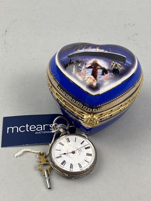 Lot 215 - A HALF HUNTER POCKET WATCH AND OTHER WATCHES AND TIMEPIECES
