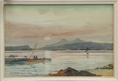Lot 533 - SUNSET OVER CALM WATERS, A WATERCOLOUR BY PETER MACGREGOR WILSON