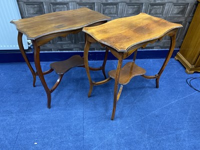 Lot 77 - A PAIR OF MAHOGANY OCCASIONAL TABLES