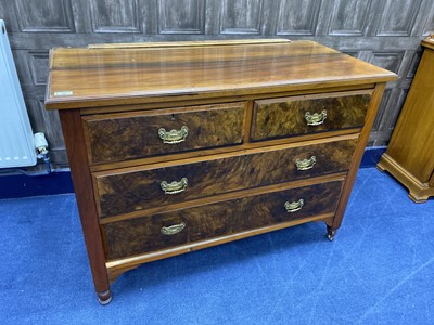 Lot 249 - A LATE VICTORIAN WALNUT CHEST OF DRAWERS