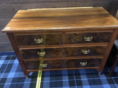Lot 249 - A LATE VICTORIAN WALNUT CHEST OF DRAWERS