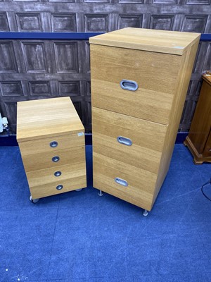 Lot 258 - A MODERN FILING CABINET AND A SMALL CHEST OF DRAWERS