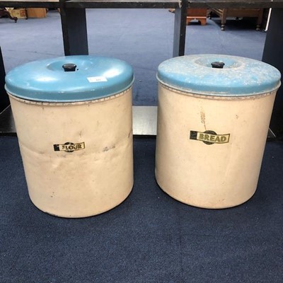 Lot 223 - A PAIR OF VINTAGE BREAD AND FLOUR BINS