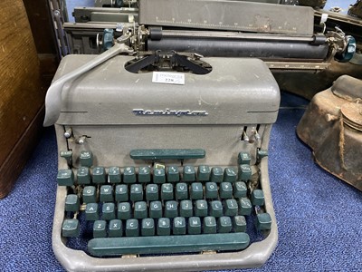 Lot 228 - A VINTAGE REMINGTON TYPEWRITER AND ANOTHER
