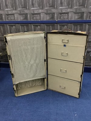 Lot 232 - A VINTAGE TRAVEL WARDROBE TRUNK