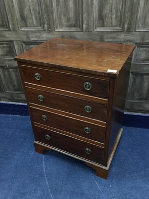 Lot 236 - A MAHOGANY CHEST OF FOUR DRAWERS