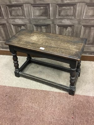 Lot 1707 - AN OAK JOINTED STOOL