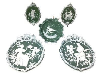 Lot 1120 - A PAIR OF 19TH CENTURY CAMEO PLAQUES AND OTHER PLAQUES