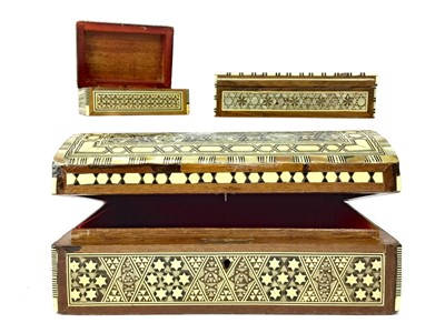 Lot 858 - A LOT OF THREE 20TH CENTURY INDIAN BOXES