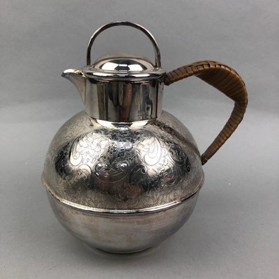Lot 276 - A SILVER PLATED THREE PIECE TEA SERVICE AND A SILVER PLATED TEA POT