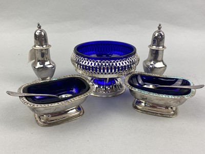 Lot 277 - A PAIR OF MAPPIN & WEBB PRESERVE DISHES AND SILVER PLATED CUTLERY
