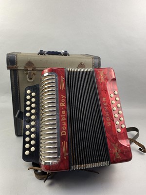 Lot 122 - A HOHNER DOUBLE-RAY ACCORDION ALONG WITH KERSHAW GLASSES