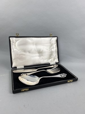 Lot 279 - A PAIR OF SILVER PLATED GOBLETS AND CASED SETS OF CUTLERY