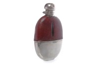 Lot 623 - LATE VICTORIAN SILVER AND RED LEATHER MOUNTED...