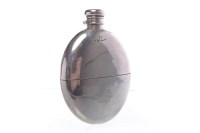 Lot 624 - LATE VICTORIAN SILVER OVAL HIPFLASK maker...