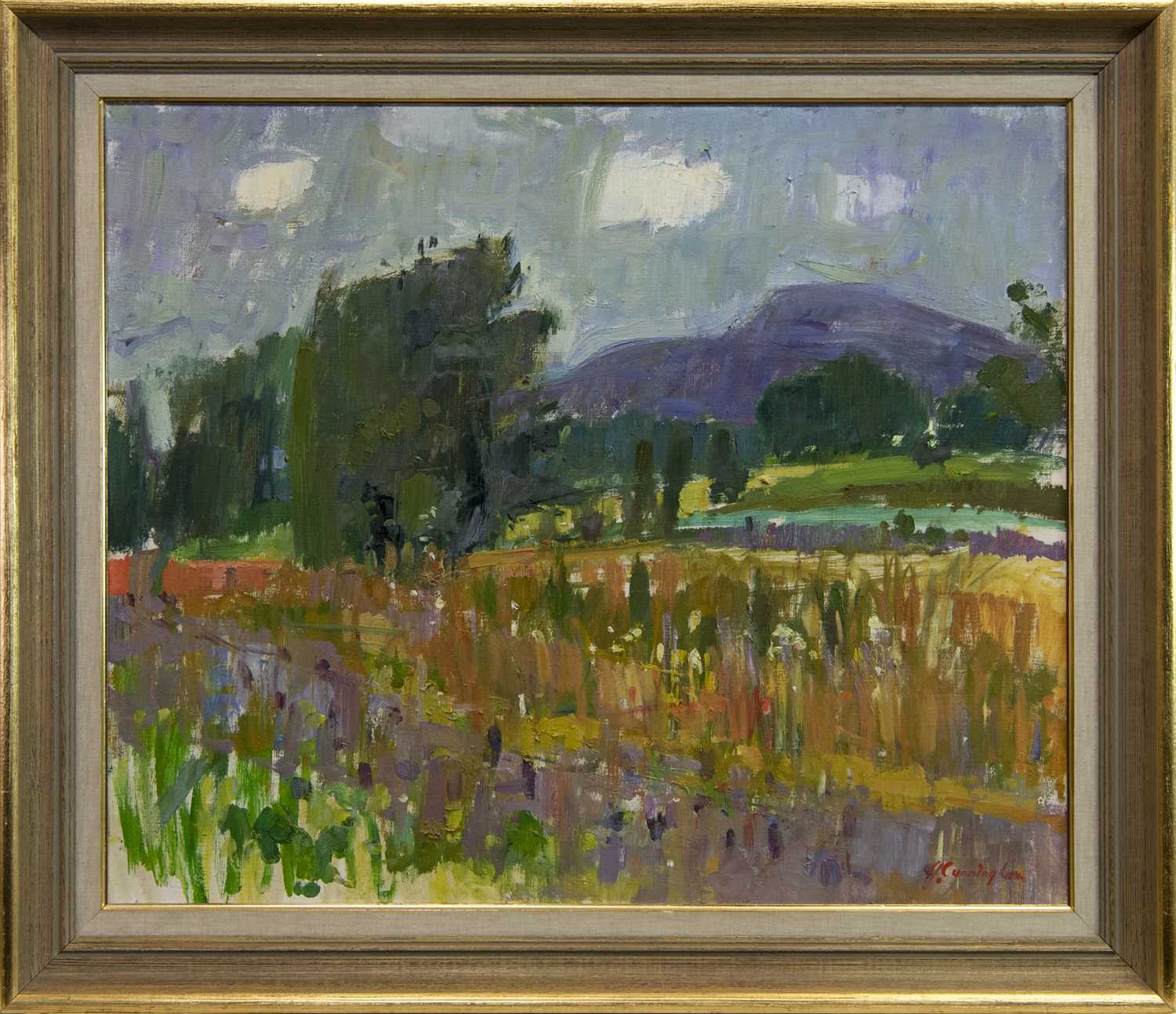 Lot 543 - SUMMER DAY, PROVENCE, AN OIL BY JOHN CUNNINGHAM