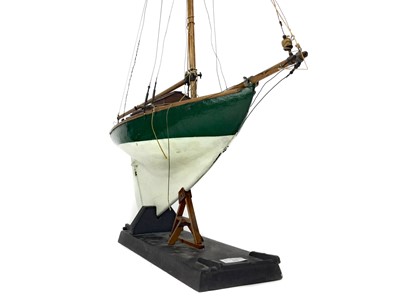 Lot 554 - HAND MADE SCRATCH MODEL OF A YACHT BY WILLIAM CROSBIE