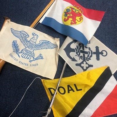 Lot 332 - A LOT OF VARIOUS MINIATURE SHIP FLAGS