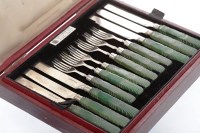Lot 630 - SET OF TWELVE WILLIAM IV SILVER AND GREEN...