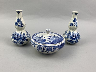 Lot 349 - A LOT OF DELFT AND OTHER BLUE AND WHITE CERAMICS