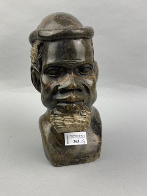 Lot 363 - A COMPOSITE BUST OF A GENTLEMAN AND OTHER FIGURES