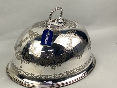 Lot 310 - A VICTORIAN SILVER PLATED MEAT COVER