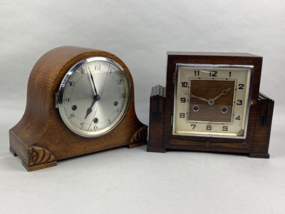 Lot 312 - AN ART DECO MANTEL CLOCK AND ANOTHER