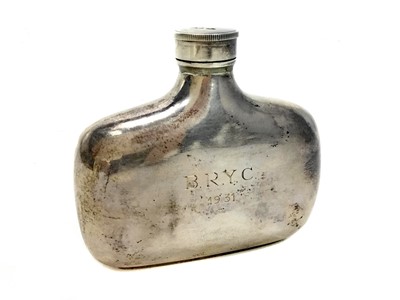 Lot 546 - A SILVER HIP FLASK