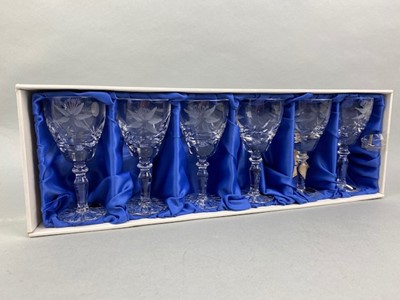 Lot 426 - A SET OF BOHEMIA DRINKING GLASSES AND OTHER CRYSTAL AND GLAS WARE