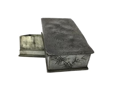 Lot 897 - A 20TH CENTURY CHINESE PEWTER LIDDED BOX
