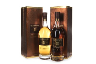 Lot 100 - TWO BOTTLES OF GLENMORANGIE EXTREMELY RARE AGED 18 YEARS