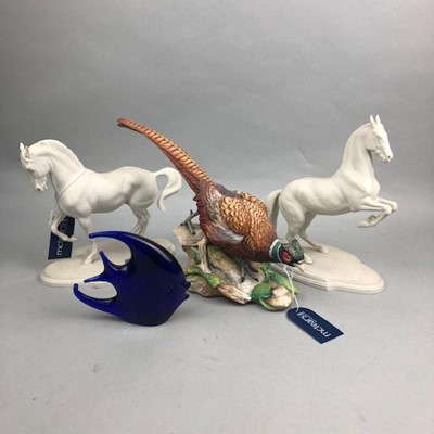 Lot 478 - A COALPORT FIGURE OF A PHEASANT AND OTHER ITEMS