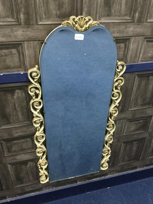 Lot 470 - AN OVAL BEVELLED WALL MIRROR AND ANOTHER WALL MIRROR