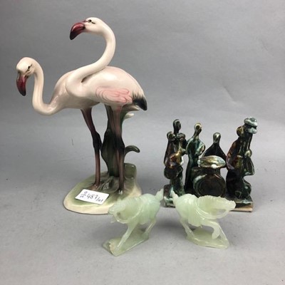 Lot 487 - A LOT OF CERAMCIS FIGURES AND CHESS PIECES